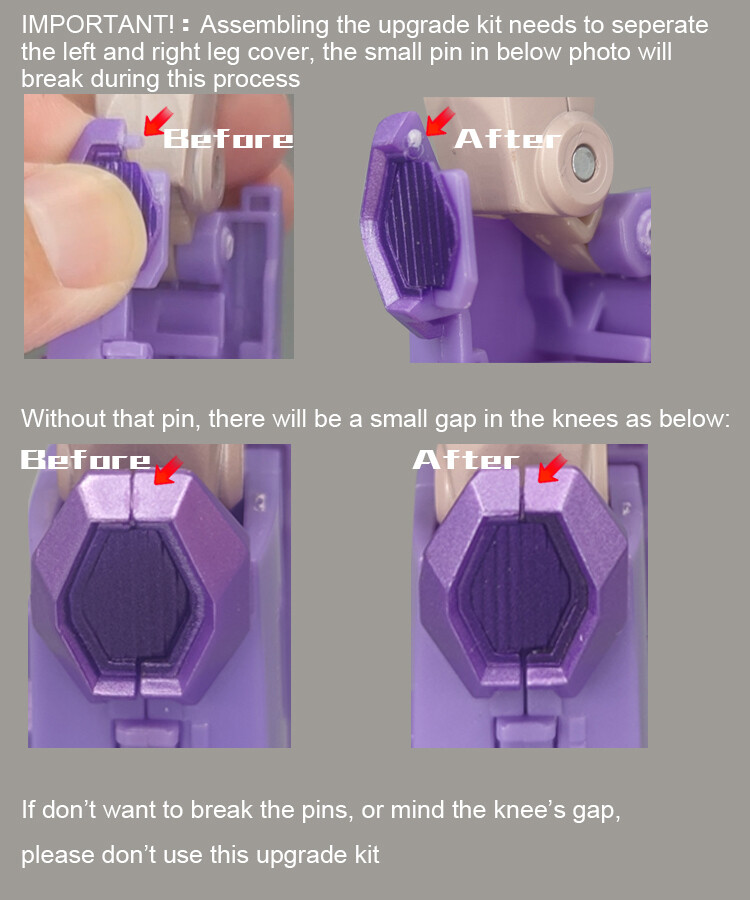Replace Foot Filler Upgrade Kit For Kingdom Cyclonus