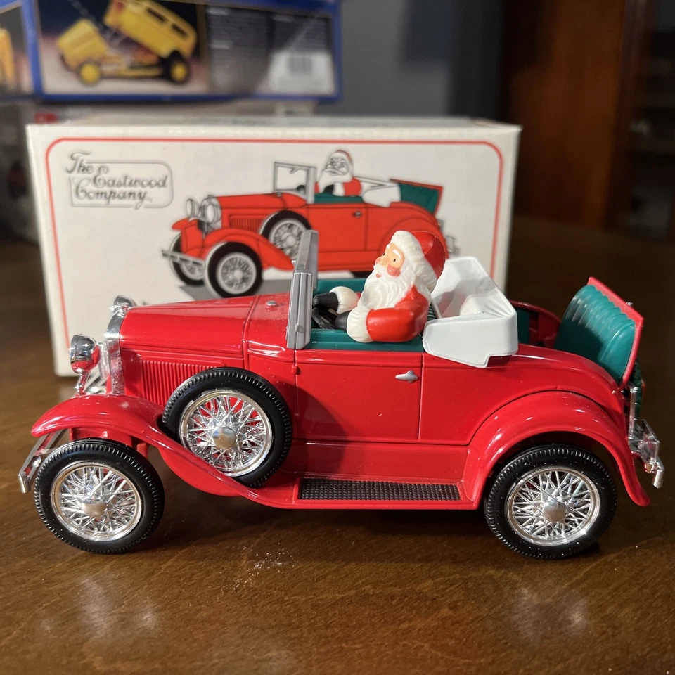 ERTL Eastwood 1992 Santa's Ford Roadster Model A #1928 Lockable Coin Bank 1:25 - Image 3 of 4