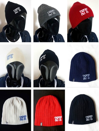 CAPPELLO BERRETTO INVERNALE NEW YORK NY UOMO DONNA BLU NERO BIANCO ROSSO  GRIGIO | eBay