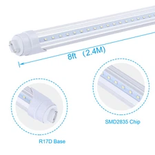 T8 8FT R17D HO Led Tube Light 45W 65W 90W 8' Led Bulb 8Foot Led Shop Light 6000K