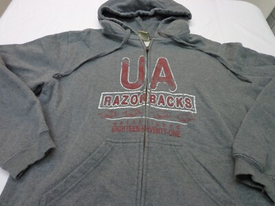 Arkansas Razorbacks MV Sport Women's Classic Fleece Full Zip  Hoodie Size Large