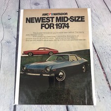 1973 Amc Matador Coupe Car Vintage Print Adposter Pinup Promo Art Magazine Page