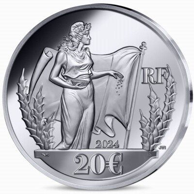 France 2024 Lady Liberty & Sower 20 Euro HIGH RELIEF 1 Oz Silver
