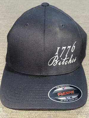 1776 Bitches 2A Cap Hat Black Flexfit Freedom USA S/M Brand New