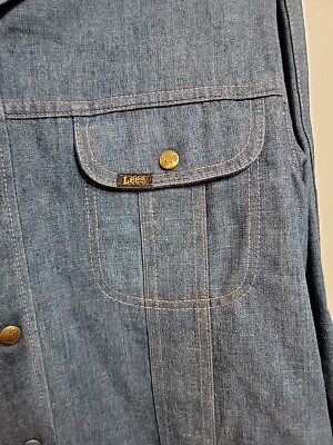 Vintage Lee Men Snap Button Front Pockets Denim Shirt Size XL | eBay