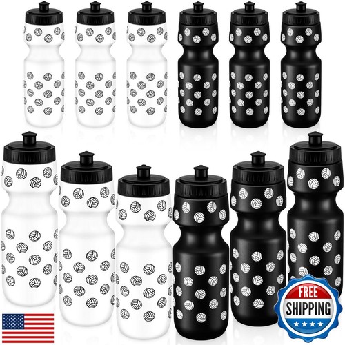 Skybooly 12-Pack Volleyball Water Bottles - 20 Oz, PE Plastic, Leak Proof, Sports Team Gifts - View #9