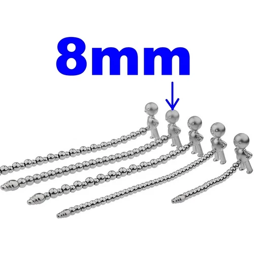 Male Stainless Steel Urethral Beads Plug Penis Urethral Sounding Dilator Toy New - Bild 17 von 23