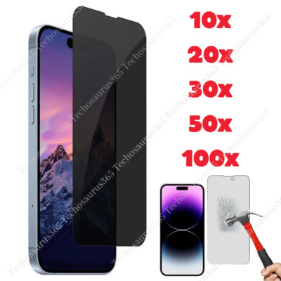 For iPhone 15 14 13 12 11 Pro Max XR Privacy Anti Spy GLASS Screen Protector Lot