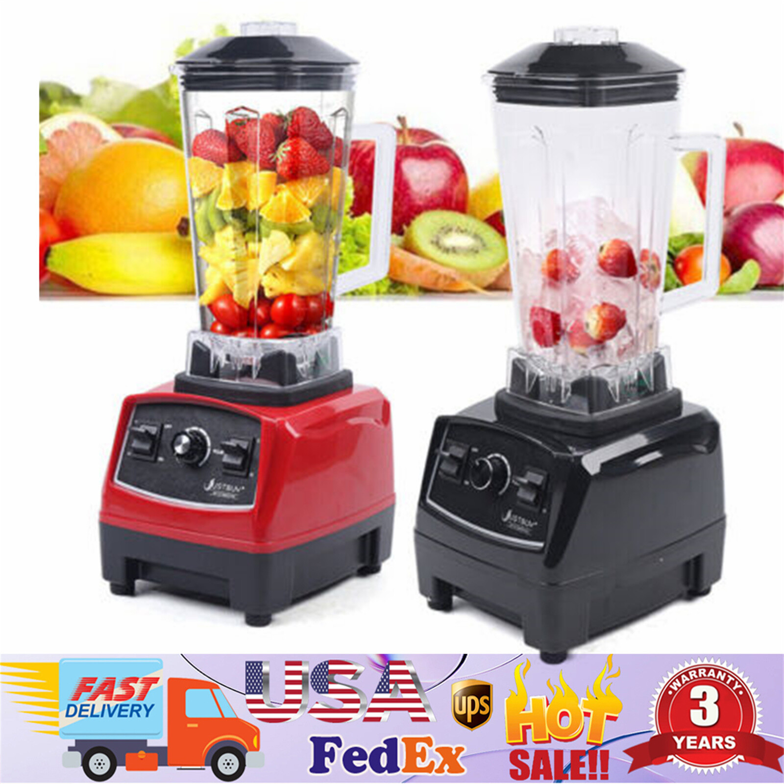 2L 2200W 3HP Heavy Duty Blender for Juicing Mixing Food Fruit and Ice  