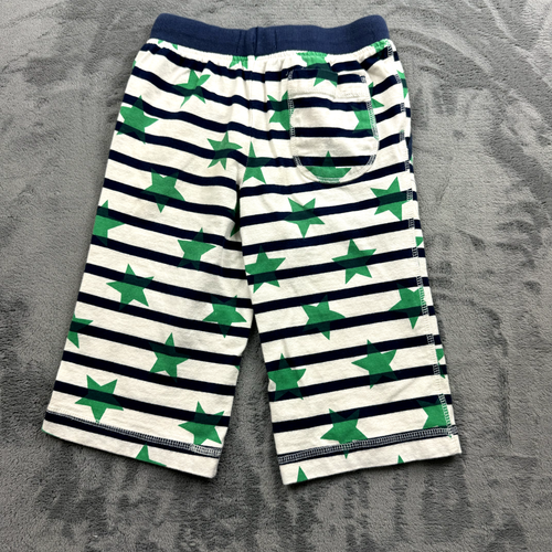 Mini Boden Boys Shorts Size 7Y Striped Green Striped Stars Pockets Drawstring - Picture 2 of 8