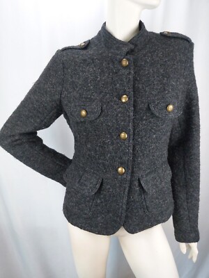 Montego Damen Jacke Strickjacke aus gefilzter Wolle 60 % Wolle Gr. 38 Grau