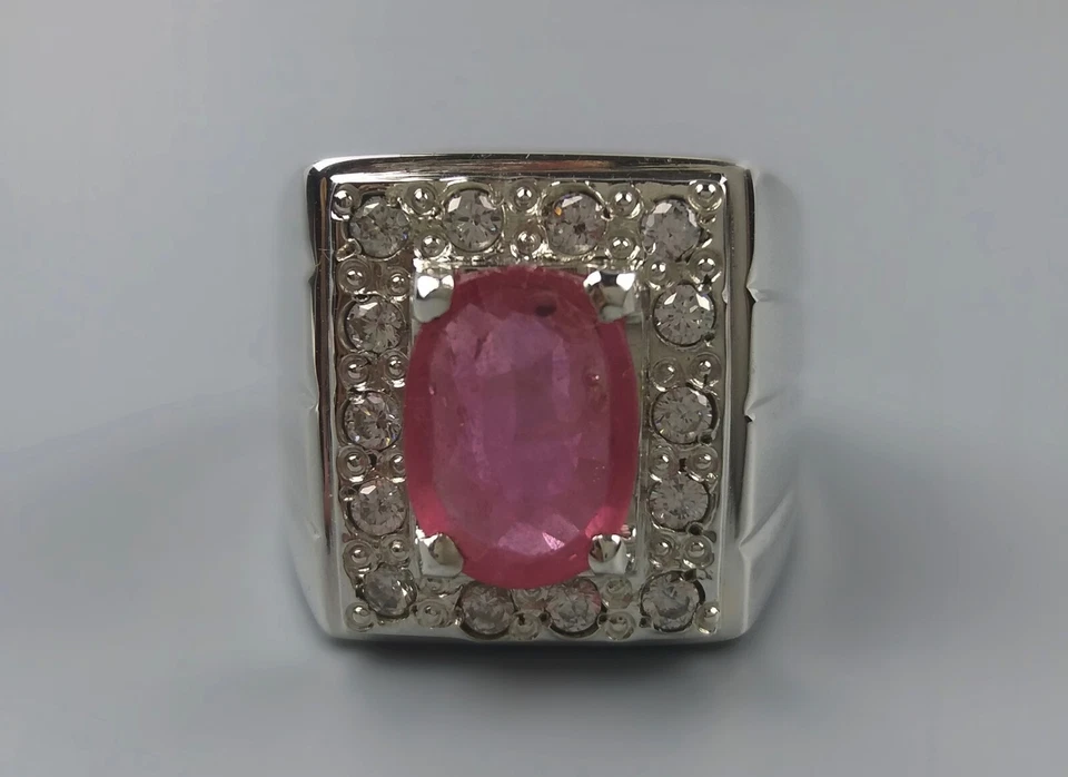 Elegante anillo cuadrado Yaqoot hecho a mano de plata esterlina 925 rubí rojo natural para hombre Foto 3 de 4