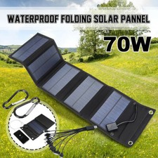 70W Faltbar Solarpanel Solarmodul PowerBank Handy USB Ladegerät Camping …