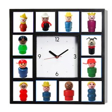 Vintage Style Fisher Price Little People Clock with 12 pictures