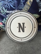 Anthropologie Tile Monogram Salad Dessert Side Plate 20cm - LETTER N - BRAND NEW