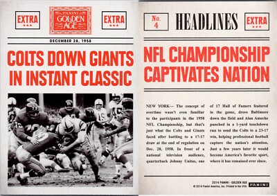 1958 Championship Game Headlines 2014 Panini Golden Age 