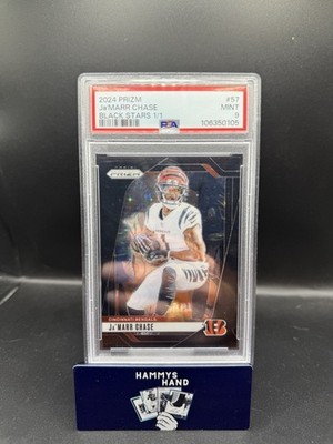 2024 Prizm Ja’Marr Chase Black Stars 1/1 #57 PSA 9!!