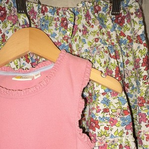 Mini Boden - Size 5-6 - Pink TankTop + Matching Floral Pattern Twirly Skirt