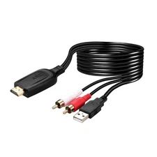 192Khz HDMI ARC to RCA Audio Converter for TV to Soundbar, Plug & Play 3.6Ft/1.1