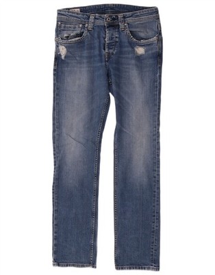PEPE Jeans Herren Distressed Regular Straight Jeans W32 L32 Blau Baumwolle CQ03