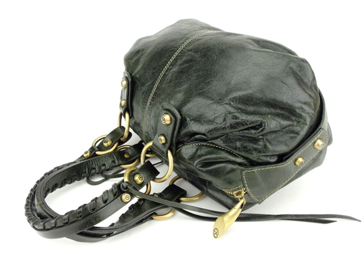 FRANCESCO BIASIA Boston bag Green gold Women Authentic secondhand