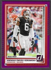 Jeremiah Owusu-Koramoah 2025 Donruss #115 Press Proofs Purple