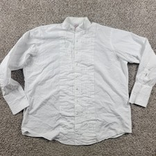 Brooks Brothers Tuxedo Shirt Mens 18.5 36 White Button Up French Cuff