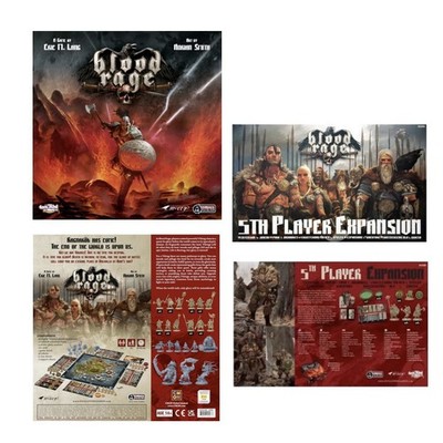 Blood Rage Board Game With 5th Player Expansion. Sleeved Cards In Core Game CMON