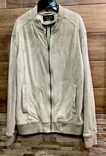 Zara Man Full Zip Jacket Faux Suede Grupo Inditex - RN 77302 - Beige - M