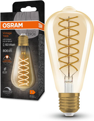 Osram Vintage 1906  Classic Edison FIL 60 Led-Lampe Mit Sockel 27, Dimmbar, Edis