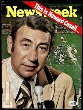 HOWARD COSELL SIGNED NEWSWEEK MAGAZINE COVER WITH JSA COA