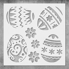 Easter Eggs Flowers Pattern Wall Art Reusable Stencil - StencilAir