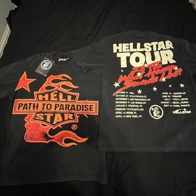 Remake Hellstar tour short sleeve classic black color 2 side shirt