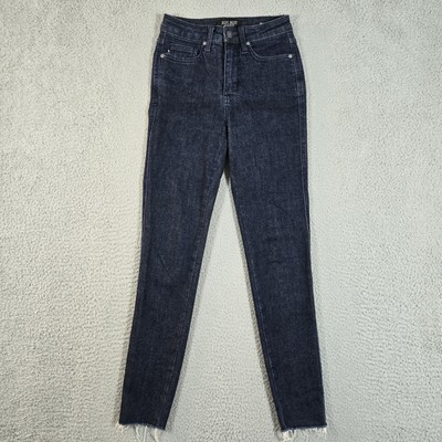 Judy Blue Jeans Women 0 24x28 Relaxed Skinny Ankle High Rise Raw Hem Dark Wash