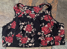 TORRID Active size 5 (26/28) Roses on Black Wire Free Hi Support Sports Bra