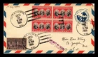 Dr Jim Stamps First Day Cover 1931 Yorktown 2c Block Air Mail Special Delivery