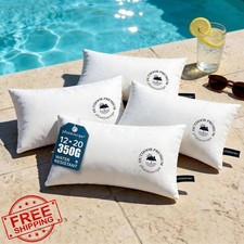 Phantoscope 12x20 Inch White Outdoor Pillow Insert 4 Pack