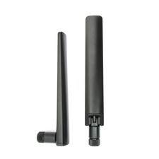 2X Dual Band WiFi 6E 2.4GHz 5GHz 5.8GHz 10dBi MIMO RP-SMA Male Antenna black