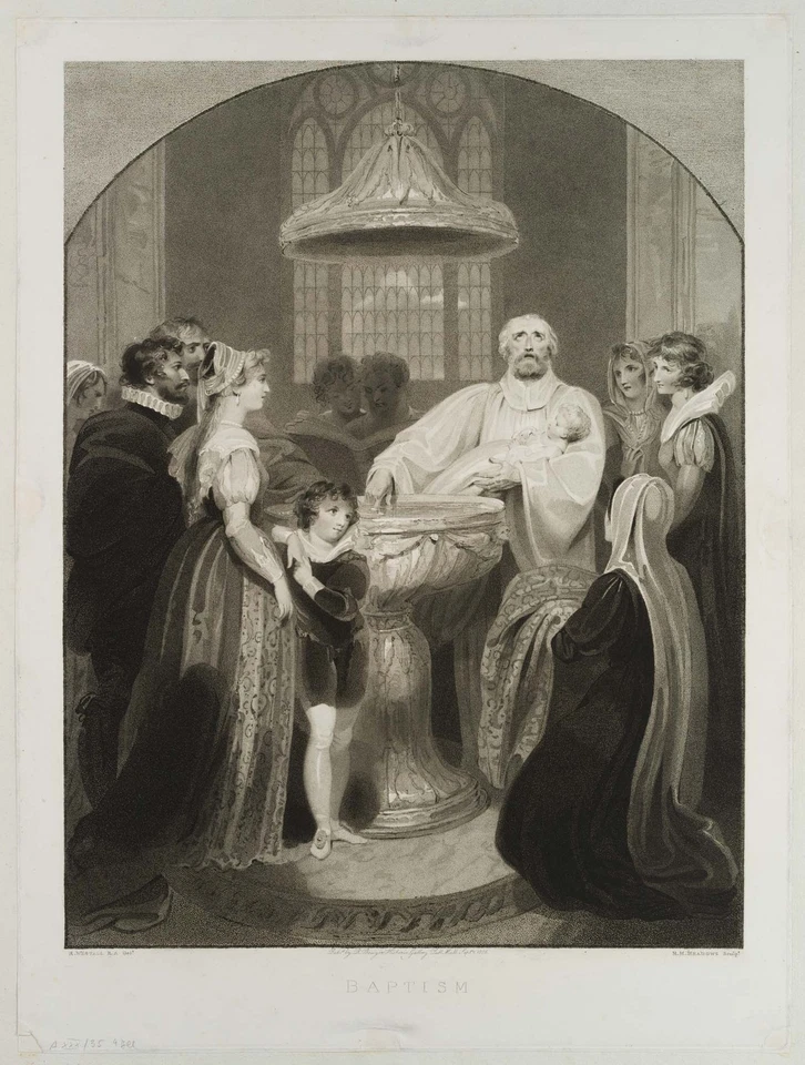 MEADOWS (*1780) nach WESTALL (*1765), Taufe,  1806, Crayonmanier Klassizismus - Bild 2 von 4