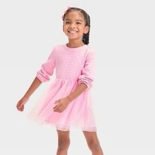 Cat and Jack Girls 2T Quilted Dress Hearts Tulle Sparkle NEW Feminine Sparkle