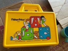 Fisher-Price Kid's Yellow Toy Lunch Box 638 - Vintage 1979
