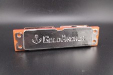 1950's Wood  Tin 11.5cm GOLD ANCHOR Harmonica - Made in Japan