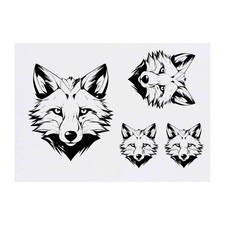 4 x 'Fox' Temporary Tattoos / Transfers TO00062326 