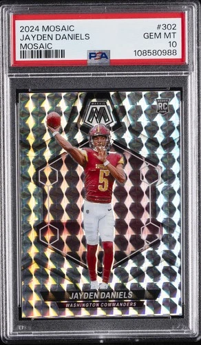 2024 PANINI MOSAIC MOSAIC #302 JAYDEN DANIELS ROOKIE RC PSA 10