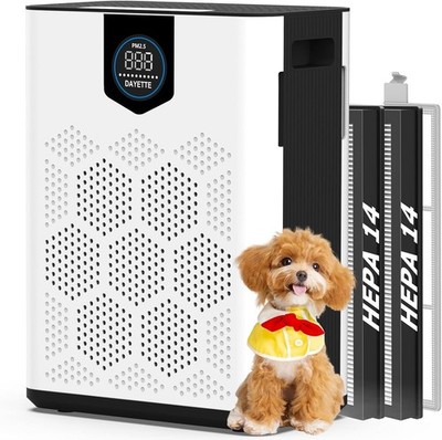 Advanced HEPA 14 Air Purifier for Large Rooms up to 3000 ft² - White Design