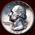 Uncirculated 1942 Philadelphia Mint Silver Washington Quarter — photo 1