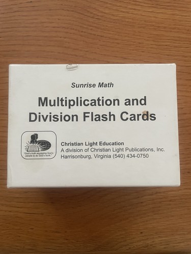 Christian Light Education Multiplication And Division Flash Cards