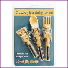 New Creative Children's Car Tableware Set Dinner Plate Spoon Bulldozer Excavator