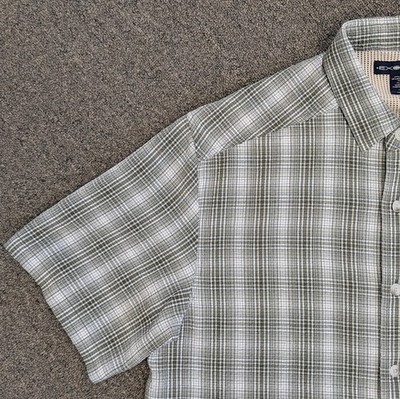 Chemise Boutonnée ExOfficio Homme - Vert Plaid - Manches Courtes - Taille M - Séchage Rapide - Pêche