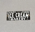 VINTAGE ICE CREAM CIGAR CANDY STORE PORCELAIN SIGN CAR GAS TRUCK OIL MOTORCYCLE